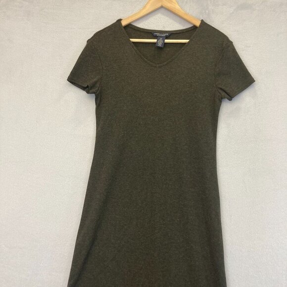 American Eagle Outfitters Long Maxi Wool Blend Dress Small S Brown Short Sleeve - Picture 3 of 13